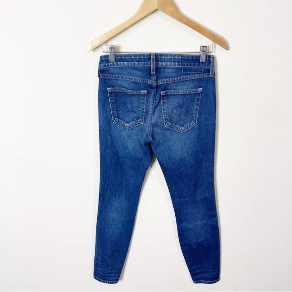AMO Denim Mid Rise Slit Ankle Twist Jeans in True Blue Size 25