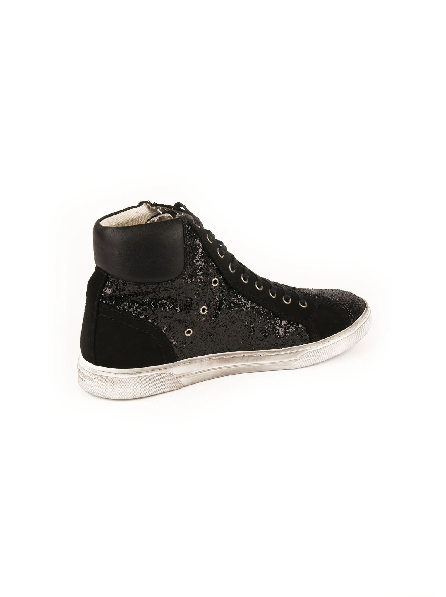 Antibe Glitter & Suede High-Top Sneaker - Black