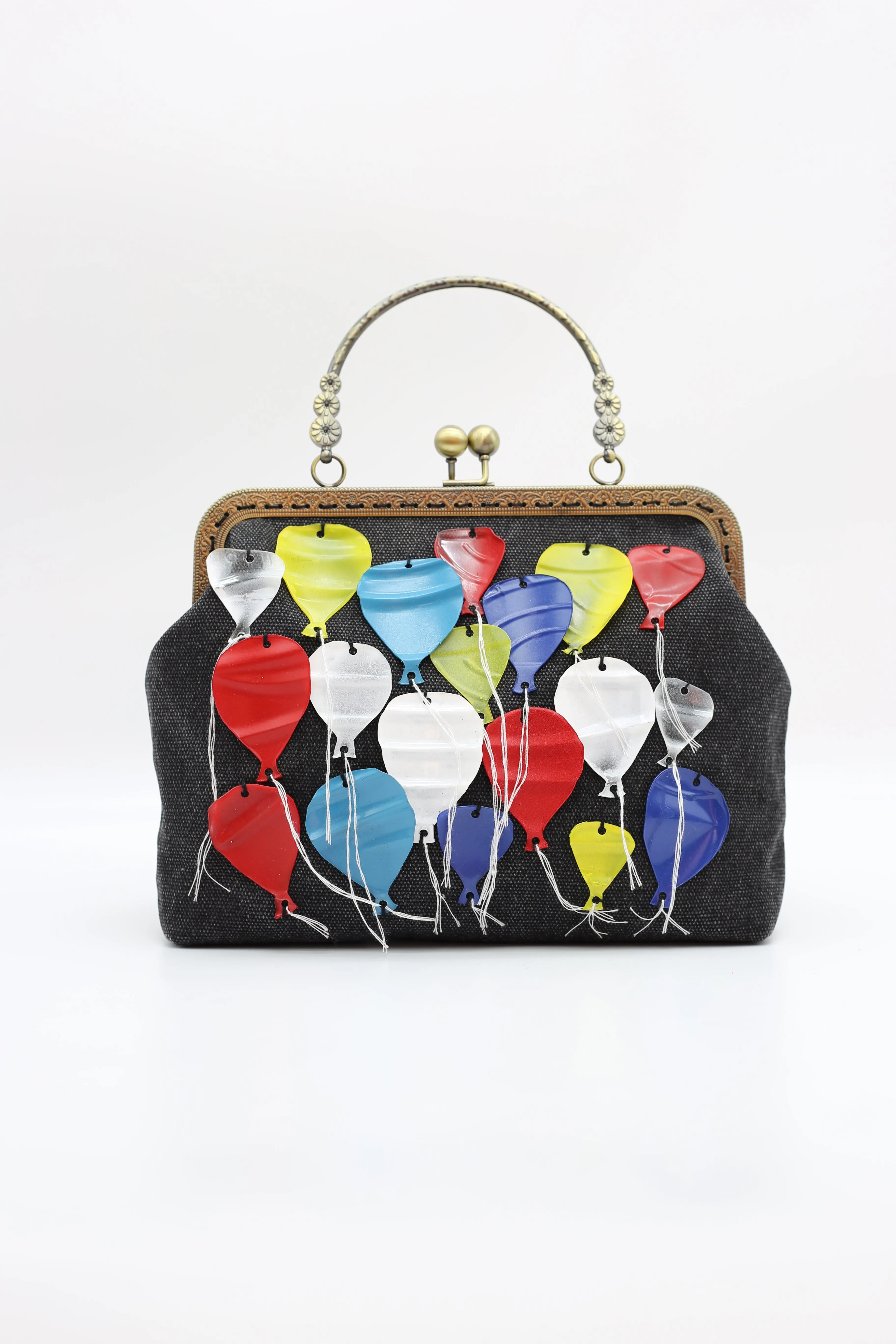 Aqua Upcycled Plastic Bottles Ballon Handbag