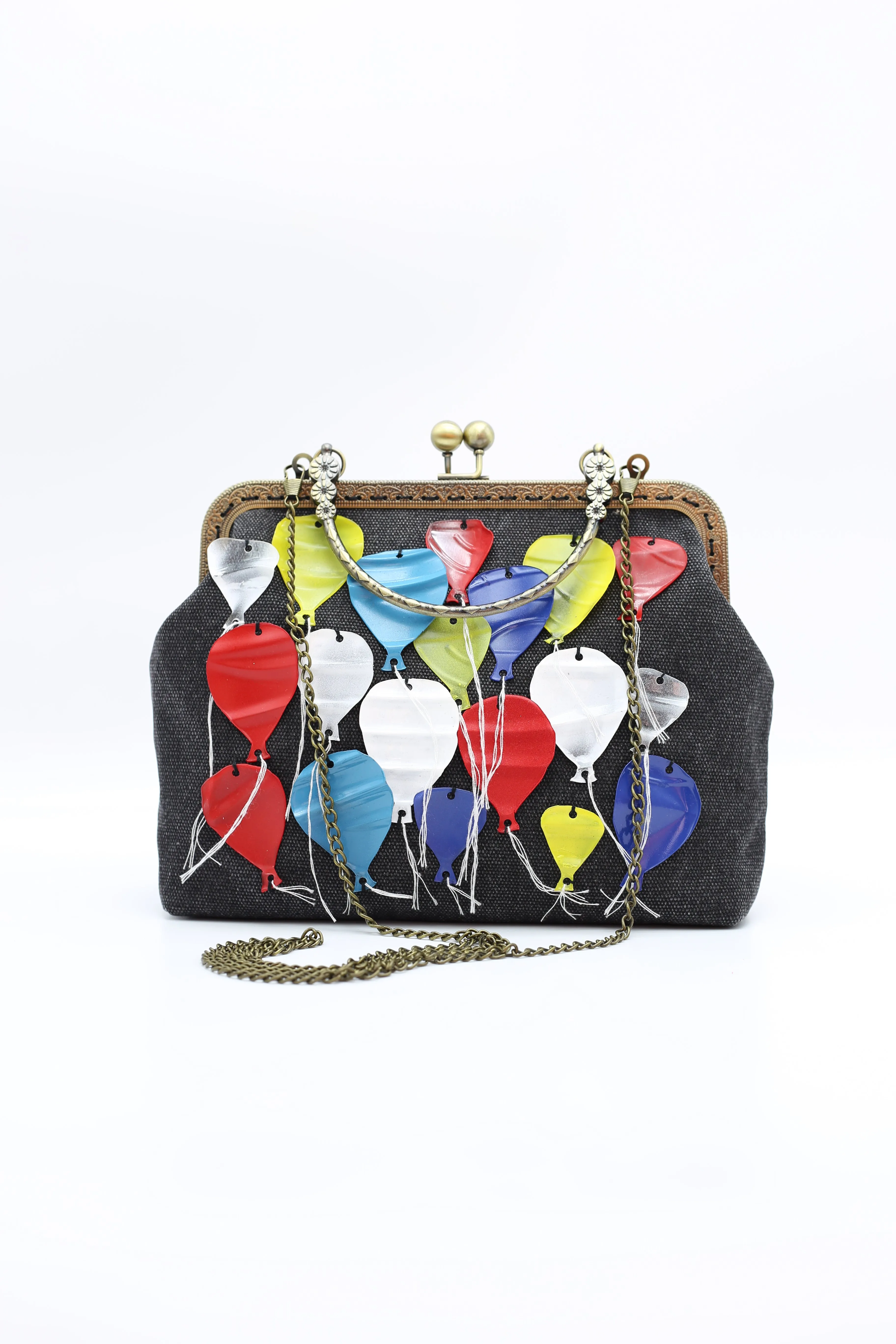 Aqua Upcycled Plastic Bottles Ballon Handbag