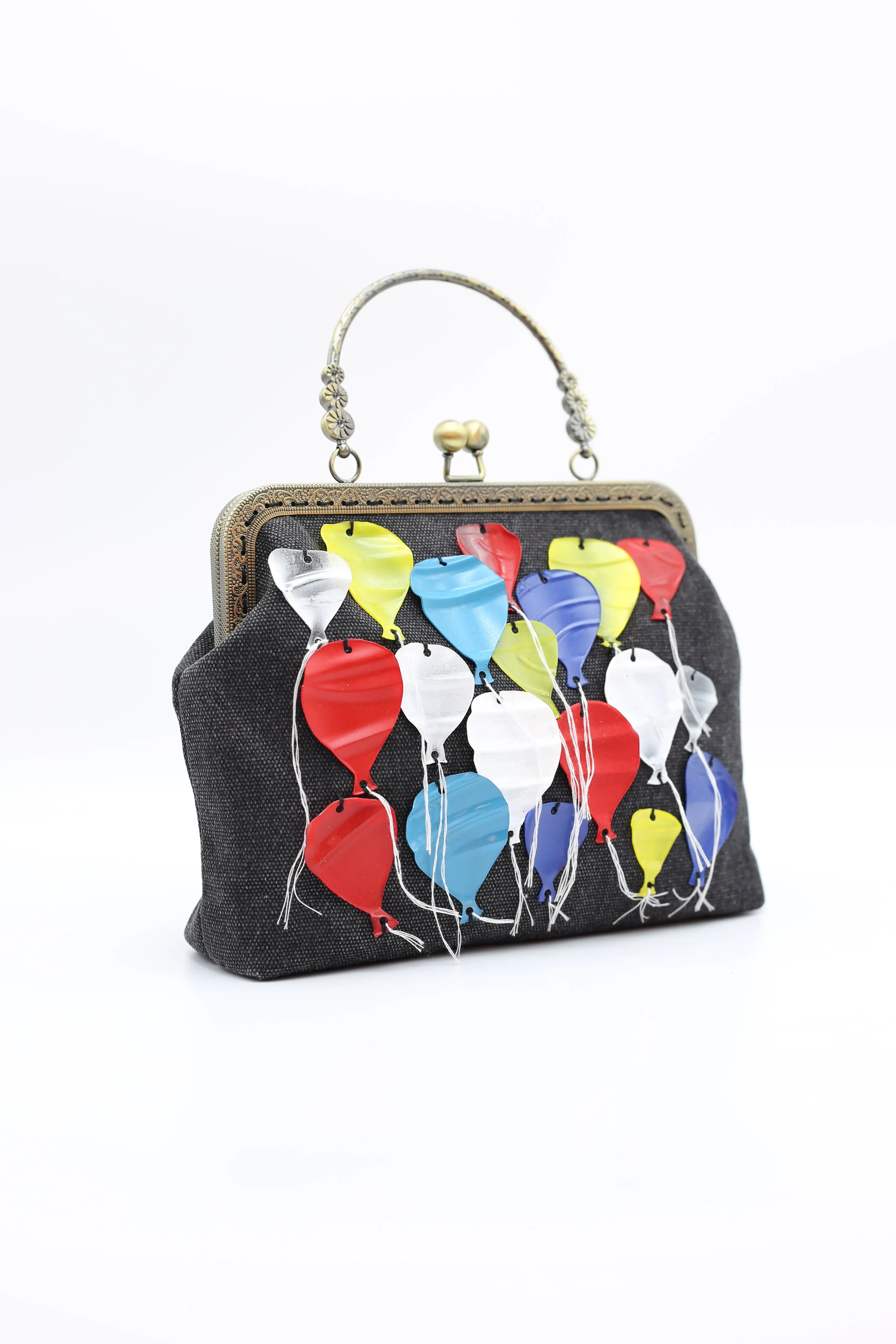 Aqua Upcycled Plastic Bottles Ballon Handbag