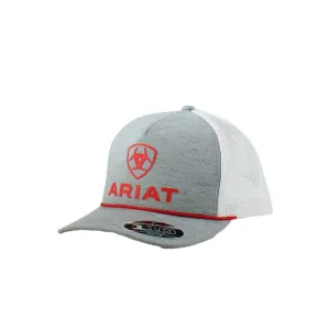 Ariat FlexFit 110 Rubber Logo Red Rope Grey Cap
