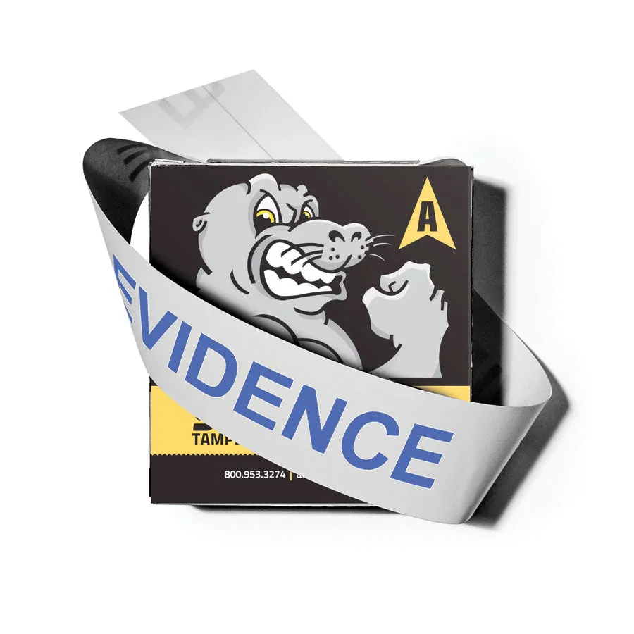 Arrowhead Forensics SuperSeal™ Evidence Tape Split Back Liner - Blue "Evidence" Imprint on White - 2" x 100'