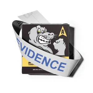 Arrowhead Forensics SuperSeal™ Evidence Tape Split Back Liner - Blue "Evidence" Imprint on White - 2" x 100'
