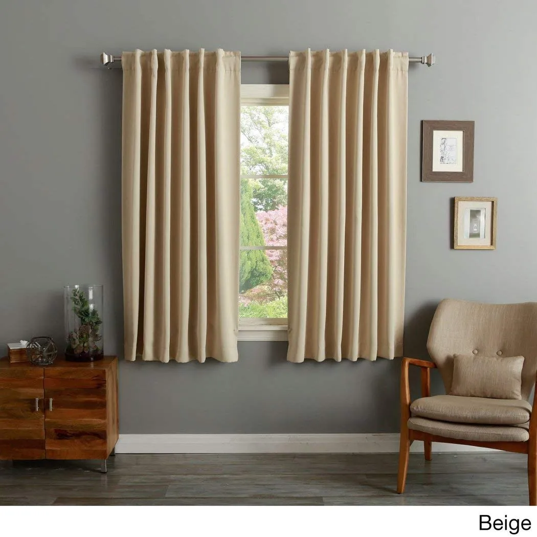 Aurora Home Insulated Thermal 63-inch Blackout Curtain Panel Pair