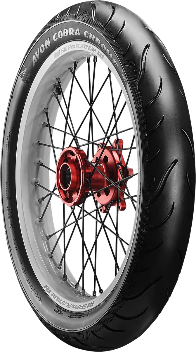 Avon Tyres 2120194 Avon AV91 Cobra Chrome MH90-21 Front Tire for Harley Davidson Motorcycles