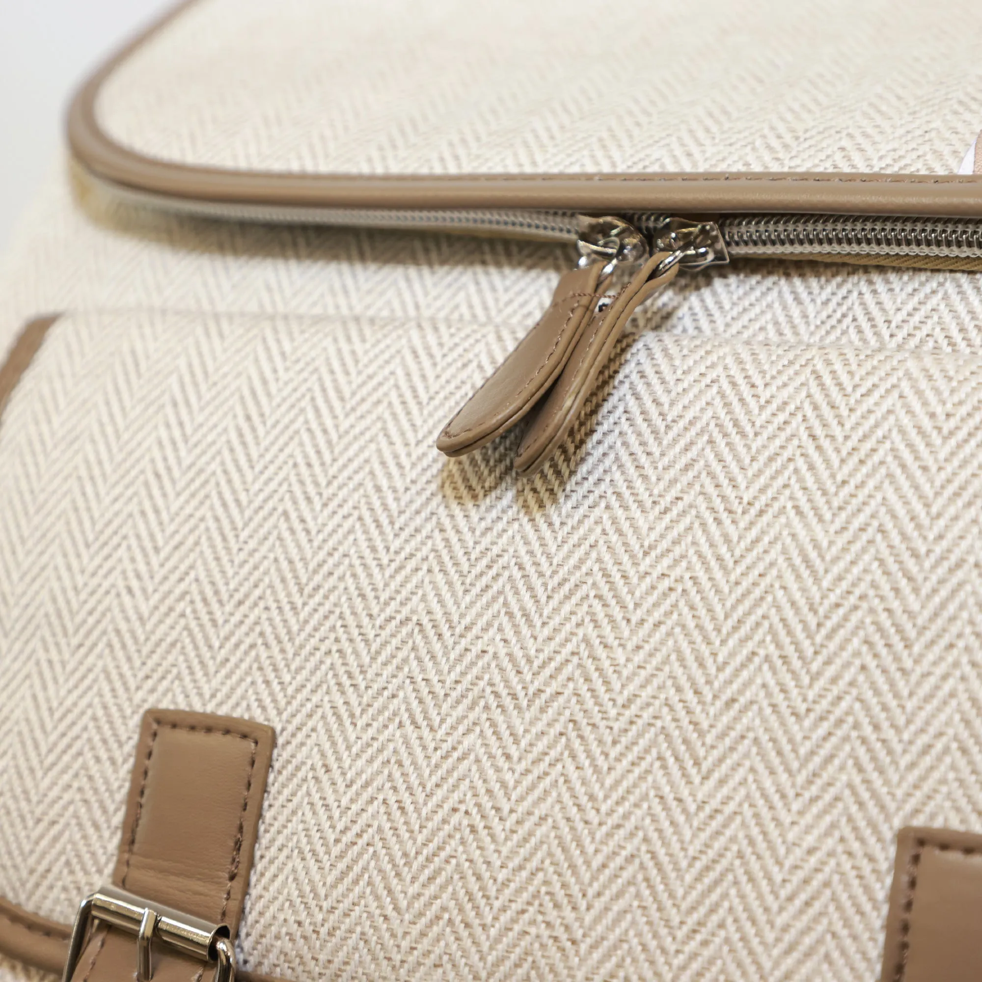 Backpack Changing Bag - Oatmeal Herringbone