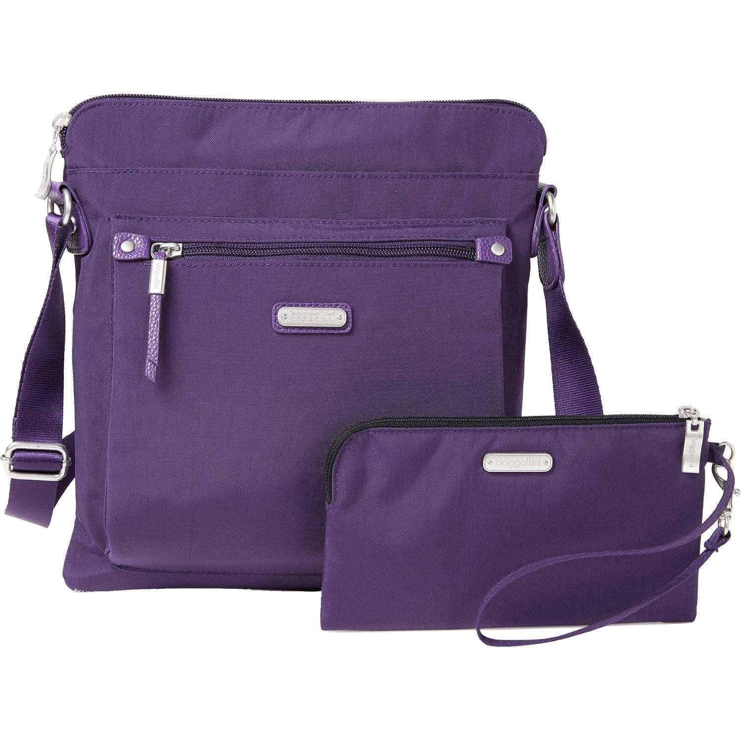 Baggallini Go Bagg with RFID Phone Wristlet Grape Jelly Nylon