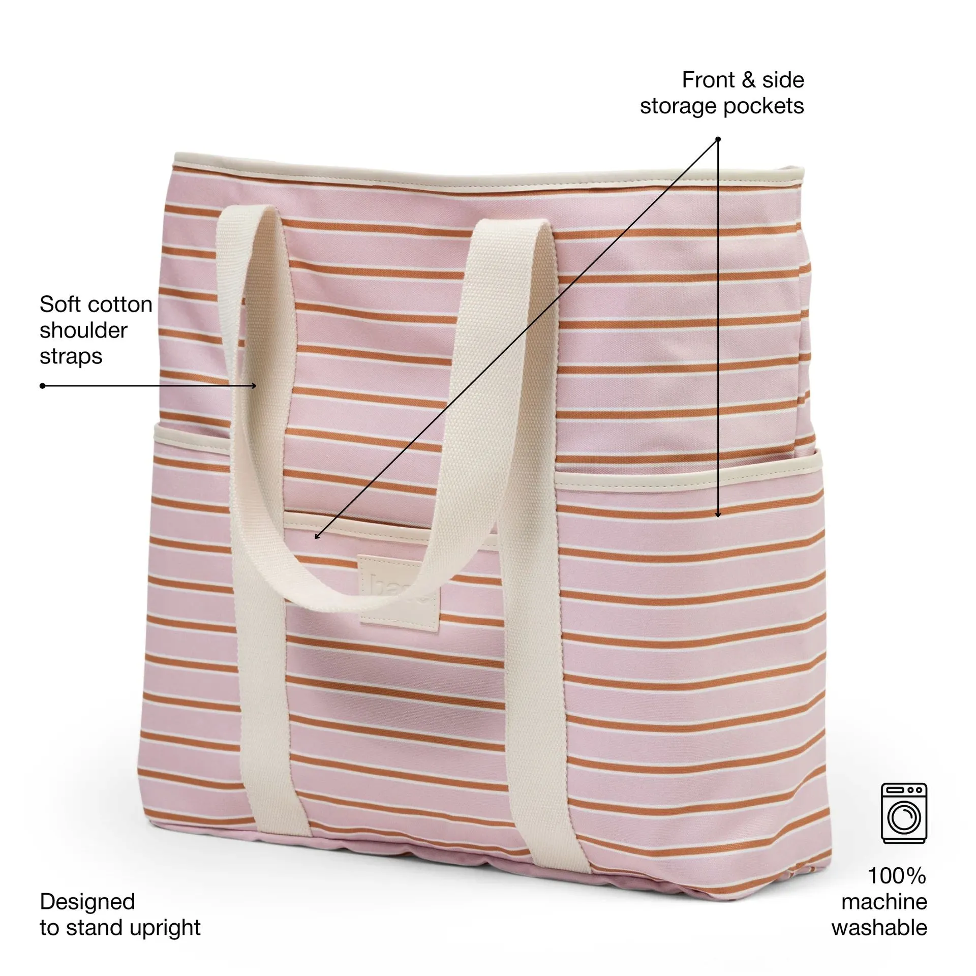 BASE Beach Base - Soft Pink / Rust Stripe