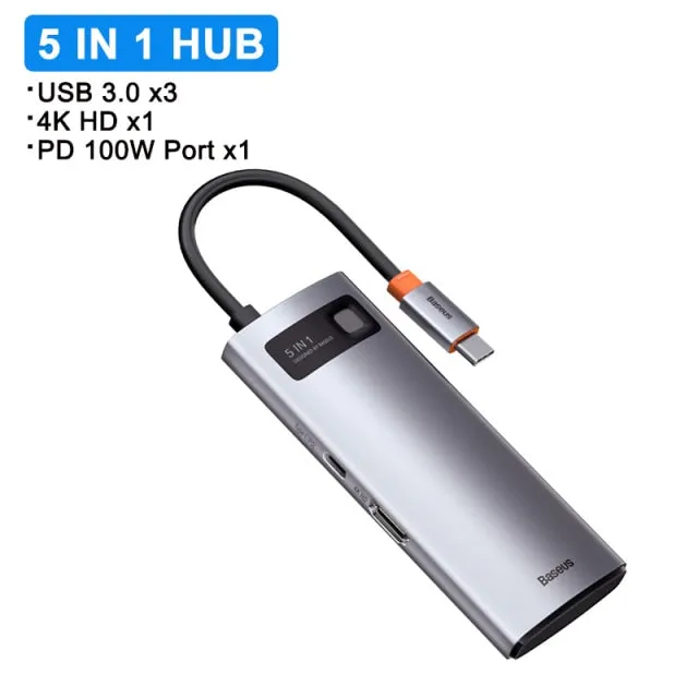 Baseus USB HUB Type C to Multi USB 3.0 4K HD PD 100W Port USB HUB Adapter for MacBook Pro iPad Laptop USB Splitter USB 3.1 C HUB