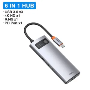 Baseus USB HUB Type C to Multi USB 3.0 4K HD PD 100W Port USB HUB Adapter for MacBook Pro iPad Laptop USB Splitter USB 3.1 C HUB