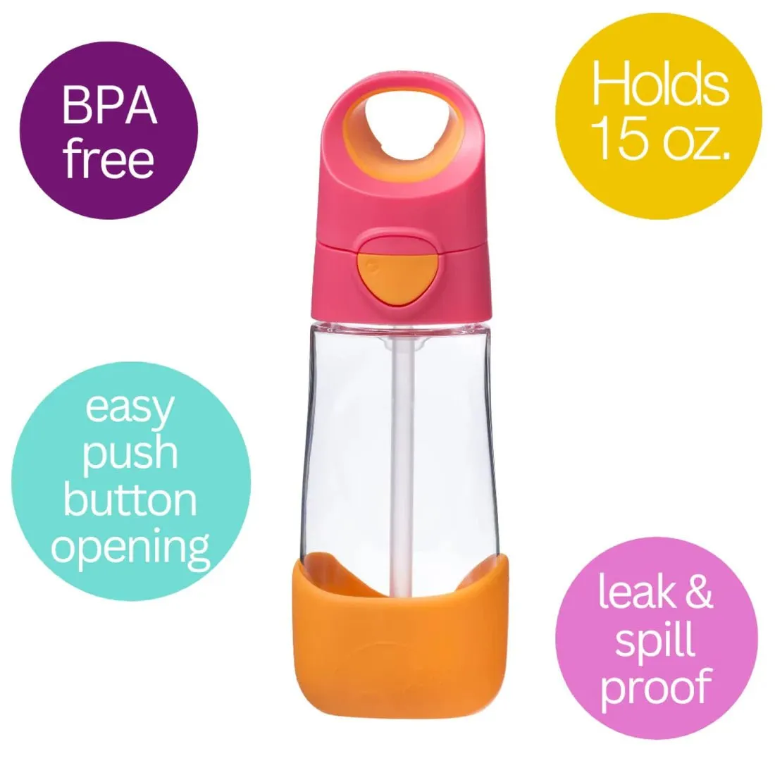 B.BOX Tritan Drink Bottle - 450ml - Strawberry Shake