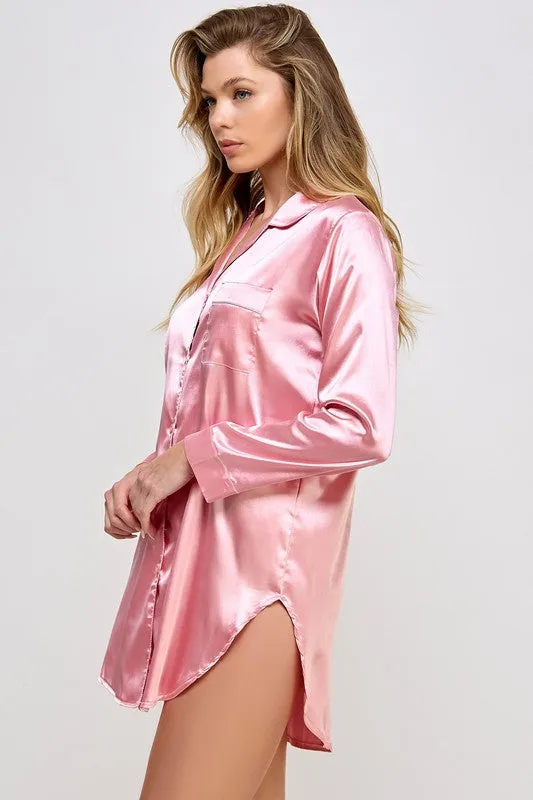BE WICKED Kimberly Satin Sleepshirt