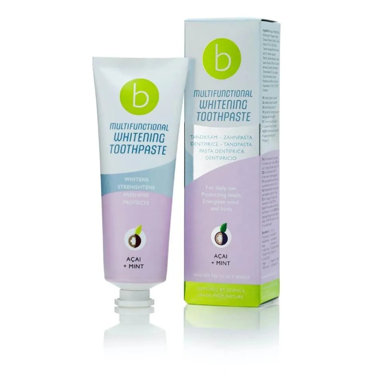 BECONFIDENT Multifunctional Whitening hammastahna Acai   Mint 75 ml
