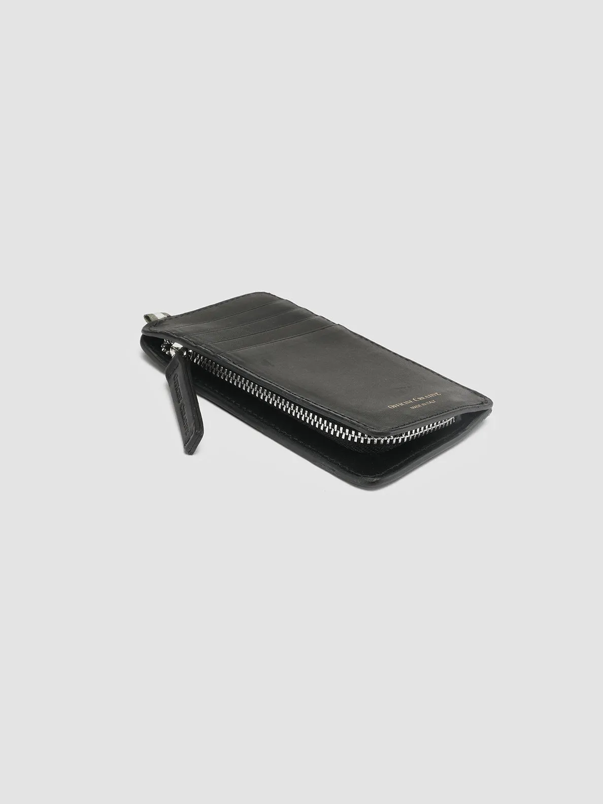BERGE’ 103 - Black Woven Leather Card Holder