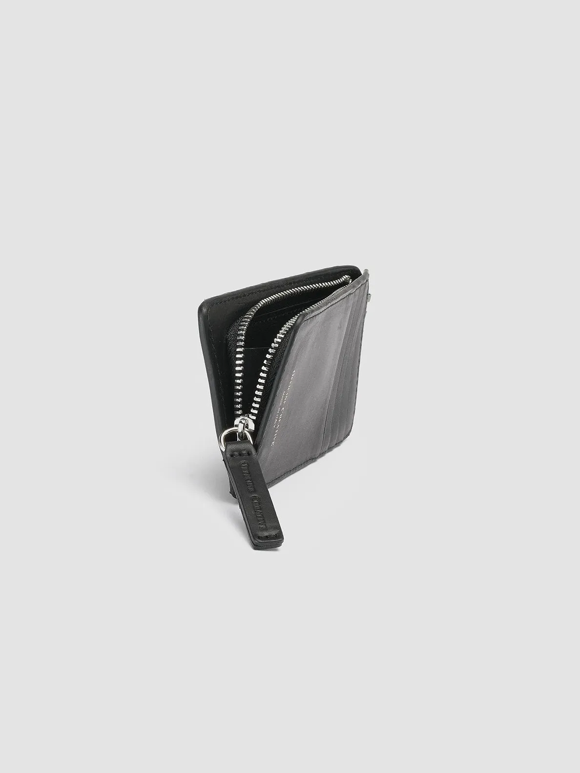 BERGE’ 103 - Black Woven Leather Card Holder