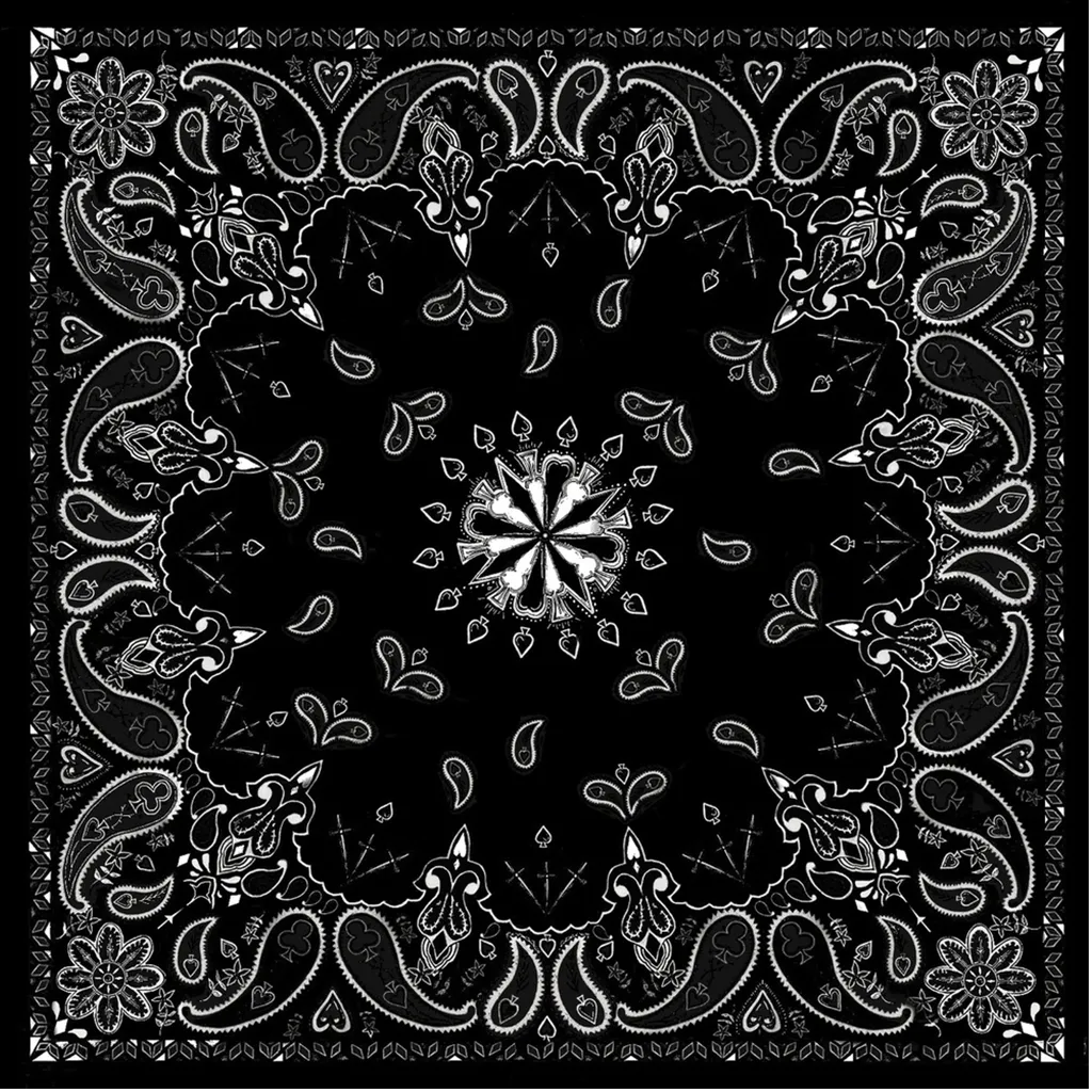 Black & White Paisley Bandanna