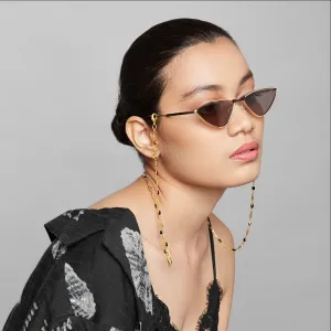 Black Gold Sunglass Chain In Black / Gold