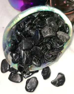Black Tourmaline for grounded security: Grade A, Medium Tumbled