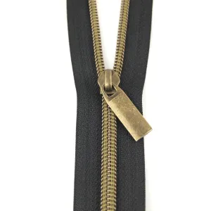 Black Zippers by the yard