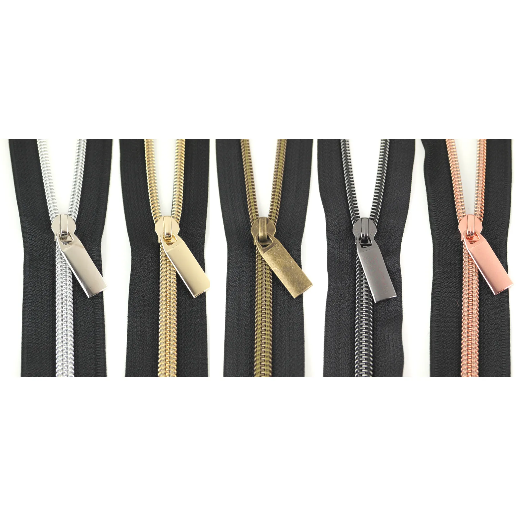 Black Zippers by the yard