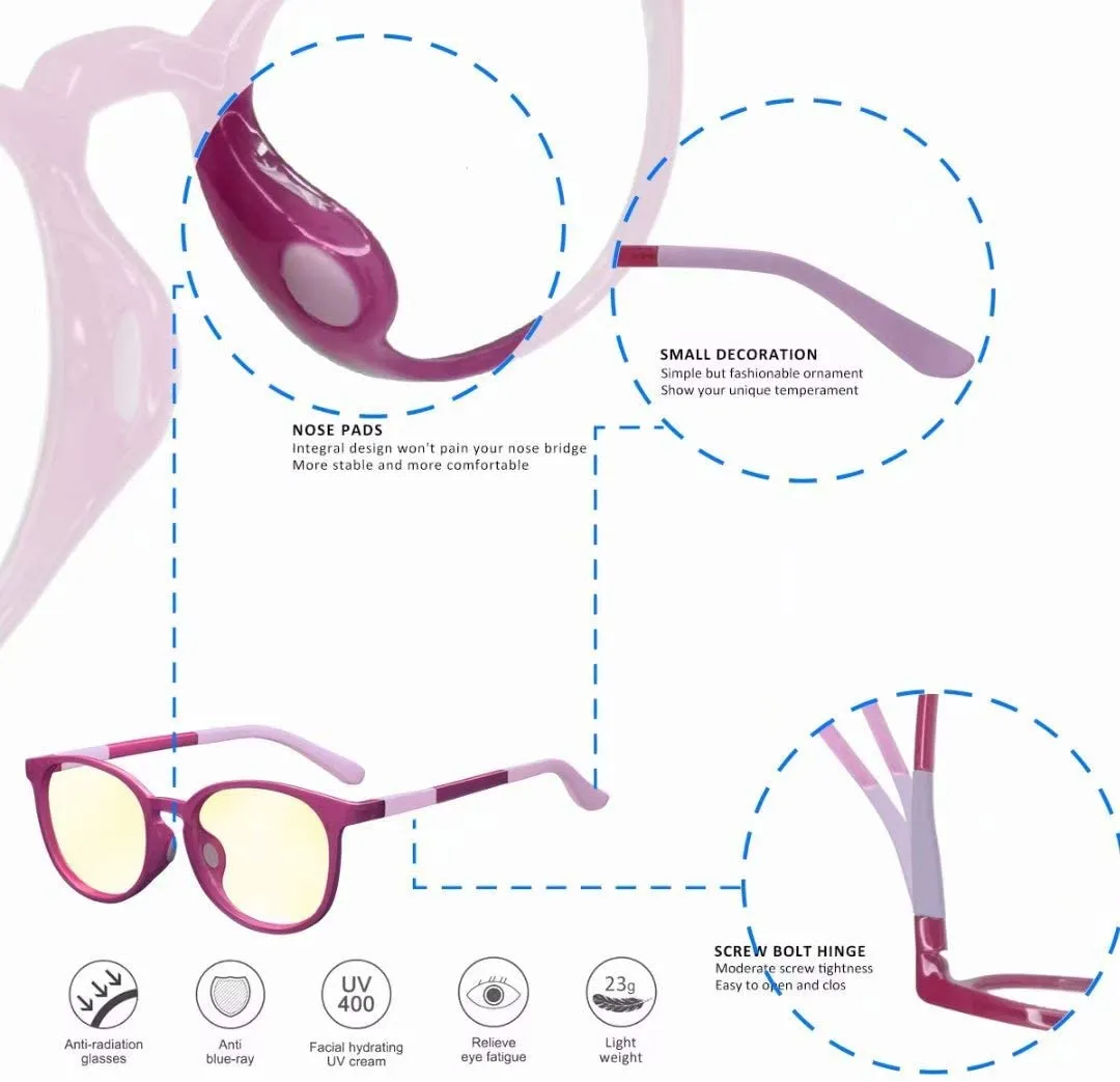 Blue Light Blocking Glasses Kids: Girls Boys Children Computer Screen Blocker