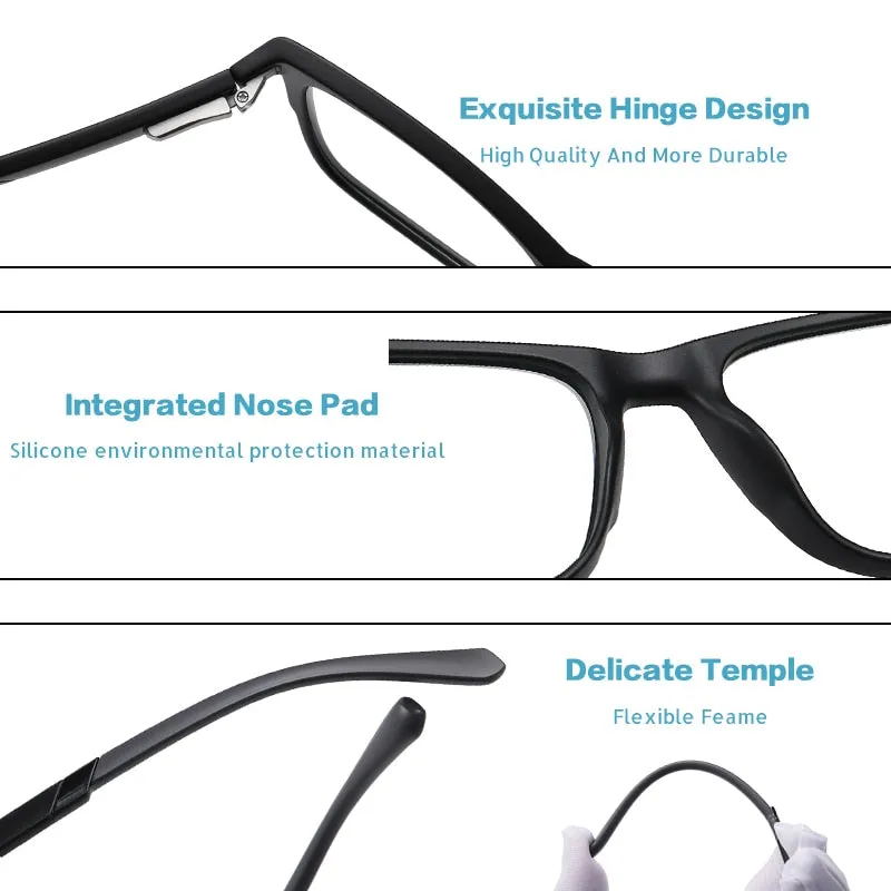Blue Light Blocking Glasses Men Fashion Square Reading Optics Eyeglasses Frame Women Computer Eyewear