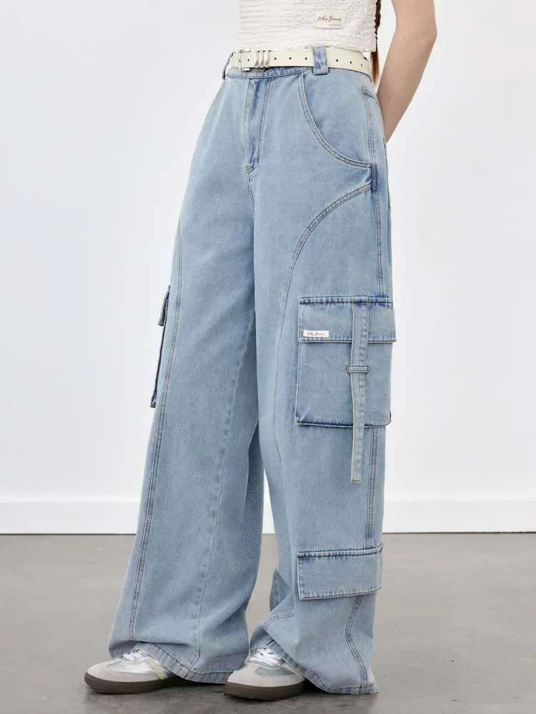 Blue Pocket Casual Jeans