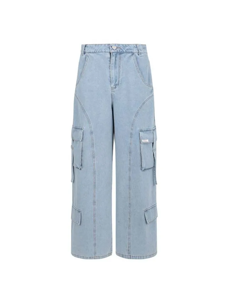Blue Pocket Casual Jeans