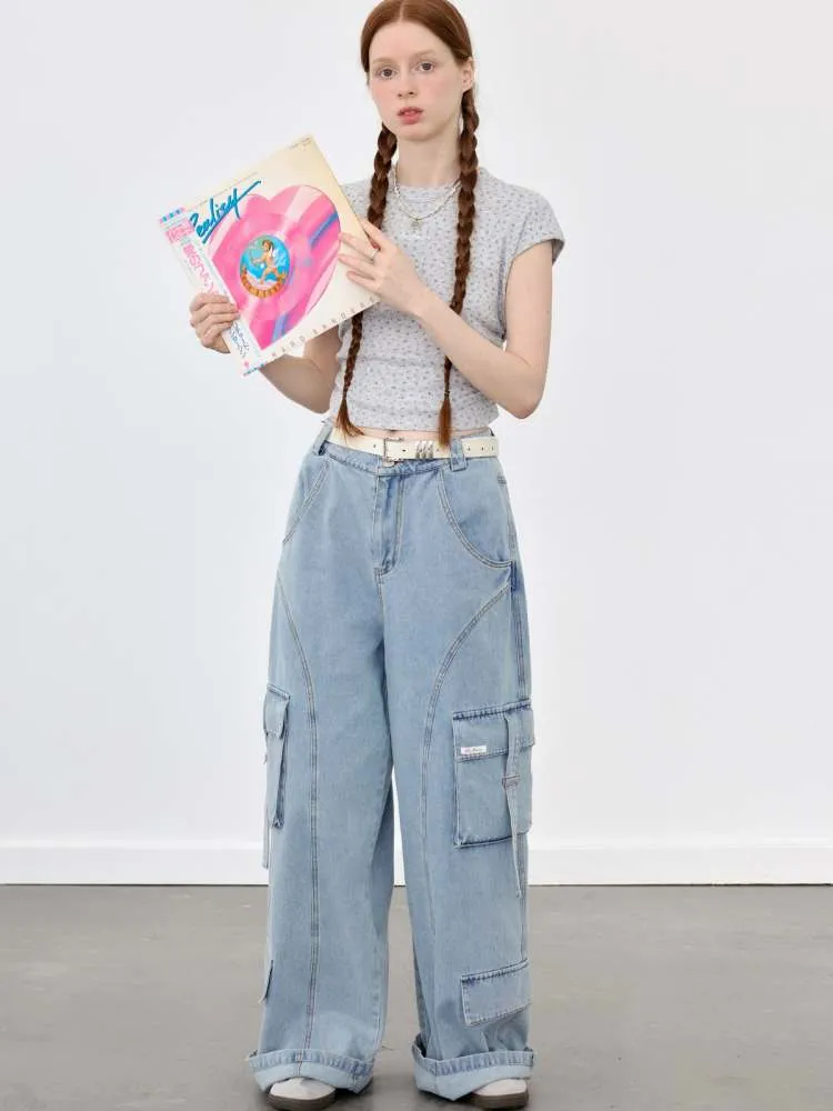 Blue Pocket Casual Jeans