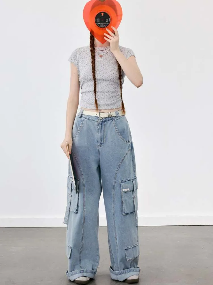 Blue Pocket Casual Jeans