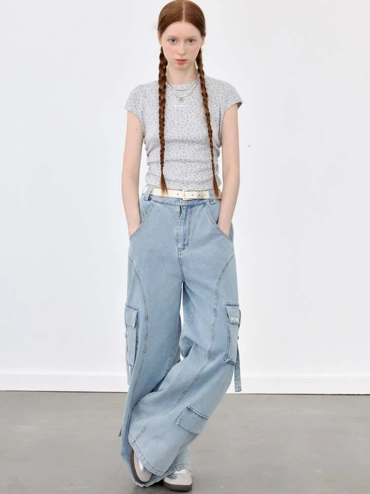 Blue Pocket Casual Jeans