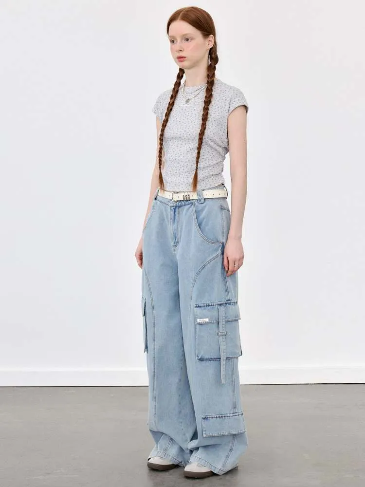 Blue Pocket Casual Jeans
