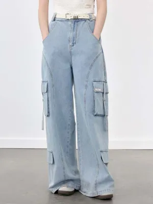 Blue Pocket Casual Jeans