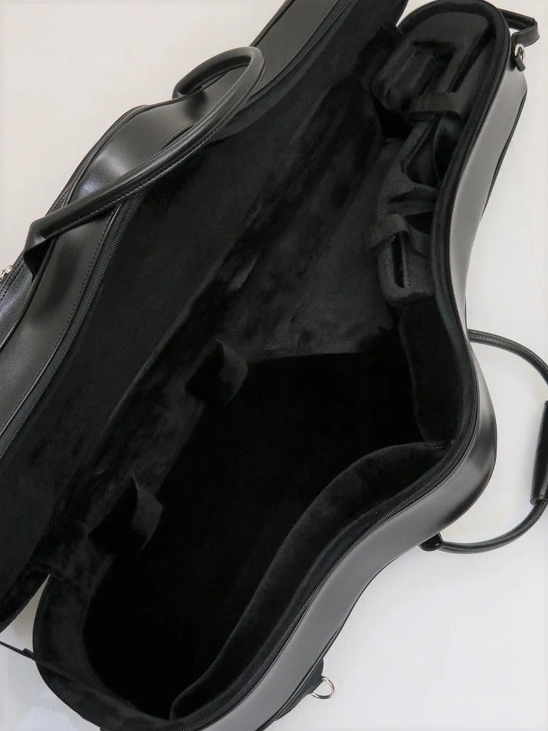 BROPRO Wooden Curved Tenor saxophone case  Black - Royal Style - W701CTLB