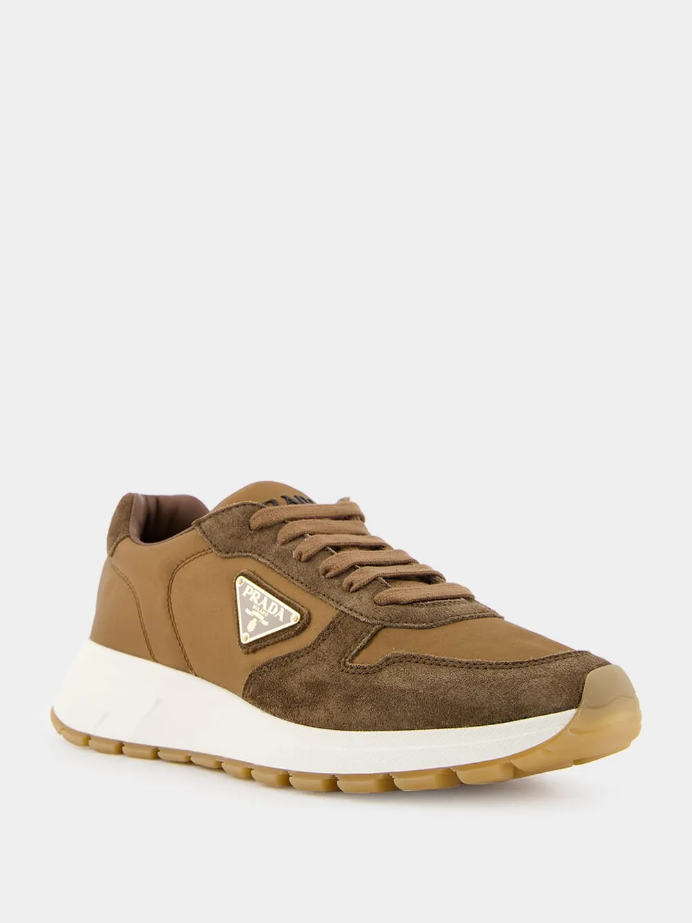 Brown Suede Re-Nylon Sneakers
