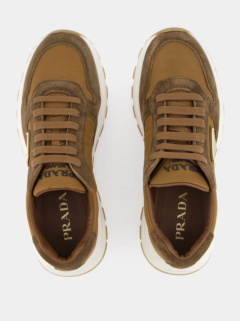 Brown Suede Re-Nylon Sneakers