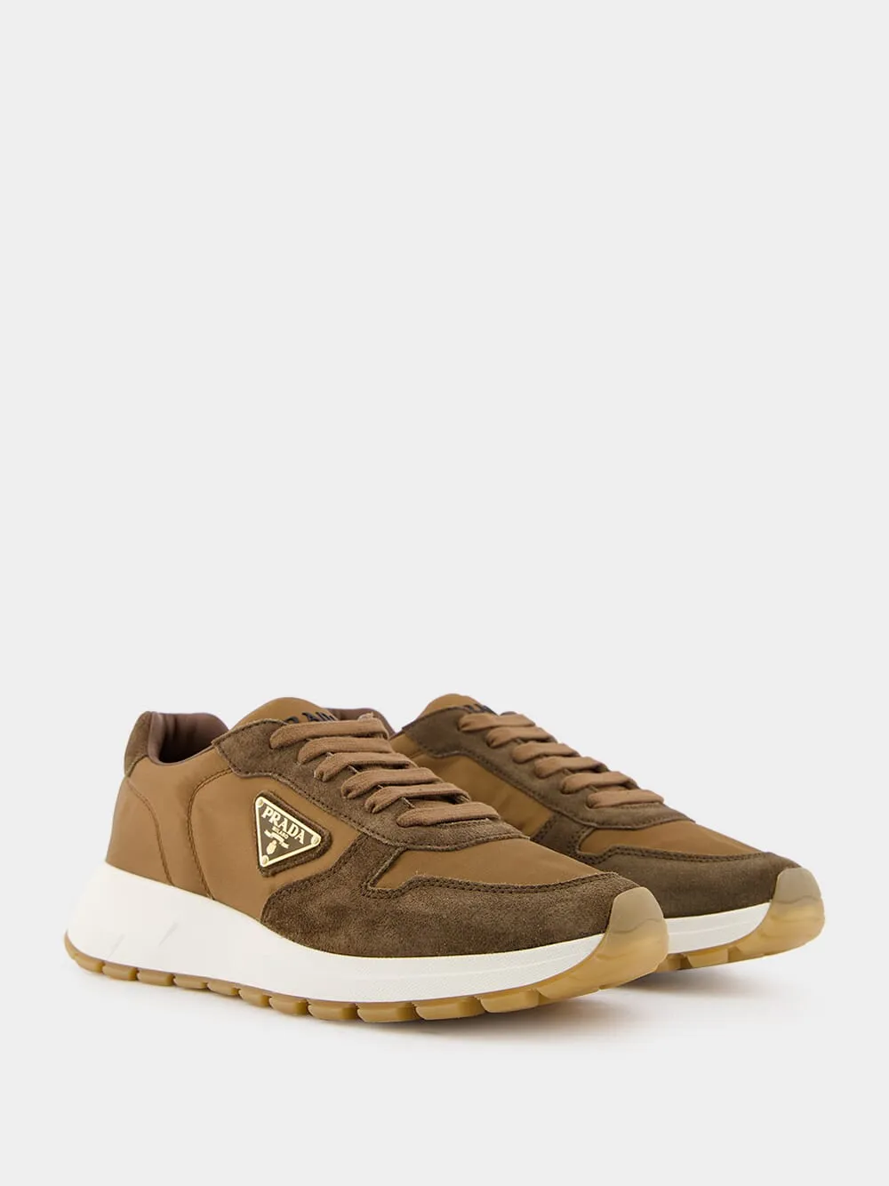 Brown Suede Re-Nylon Sneakers