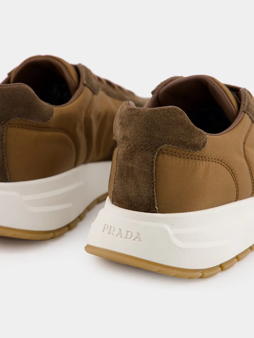 Brown Suede Re-Nylon Sneakers