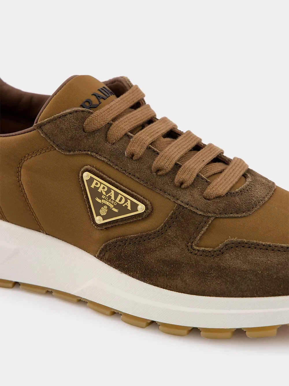 Brown Suede Re-Nylon Sneakers