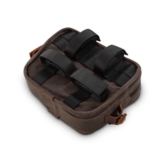 BURLY VOYAGER HANDLEBAR BAG, DARK OAK WET WAXED CANVAS