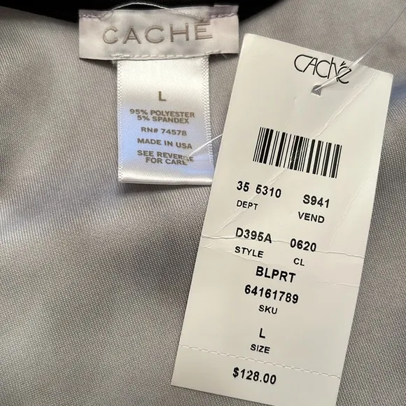 Cache Indigo Tudor Floral Summer Sheath Dress Sz L