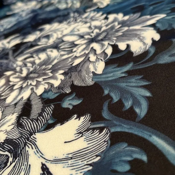Cache Indigo Tudor Floral Summer Sheath Dress Sz L