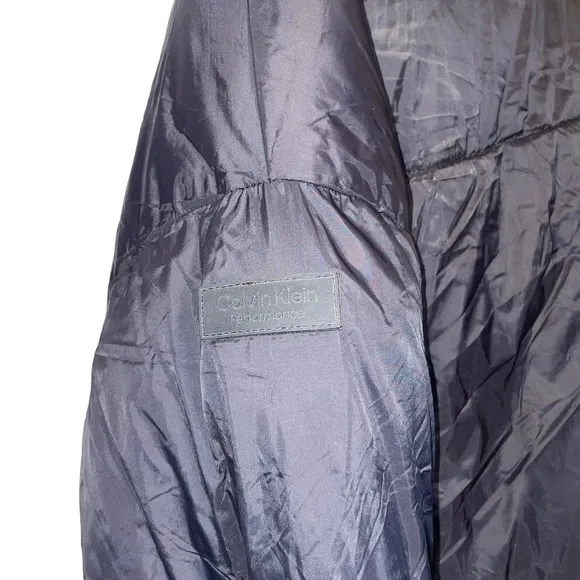 Calvin Klein Reversible Oversized Zip-up Puffer Jacket -black/blue Large