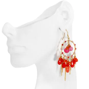 Captivating Coral Chandelier Earrings