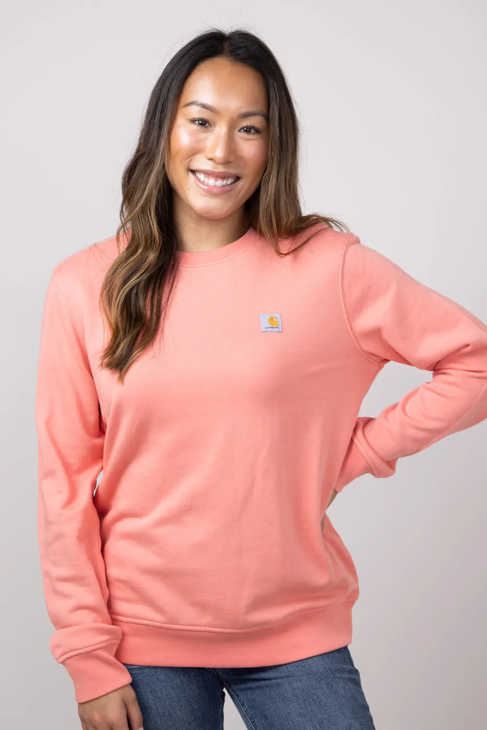 Carhartt Midweight Tencel Sweatshirt for Women in Aged Coral | 106179-P43