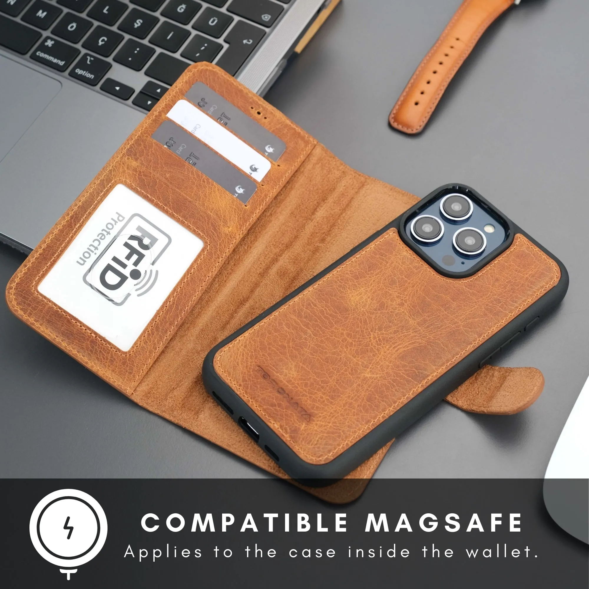 Casper iPhone 16 Plus Wallet Case Leather MagSafe