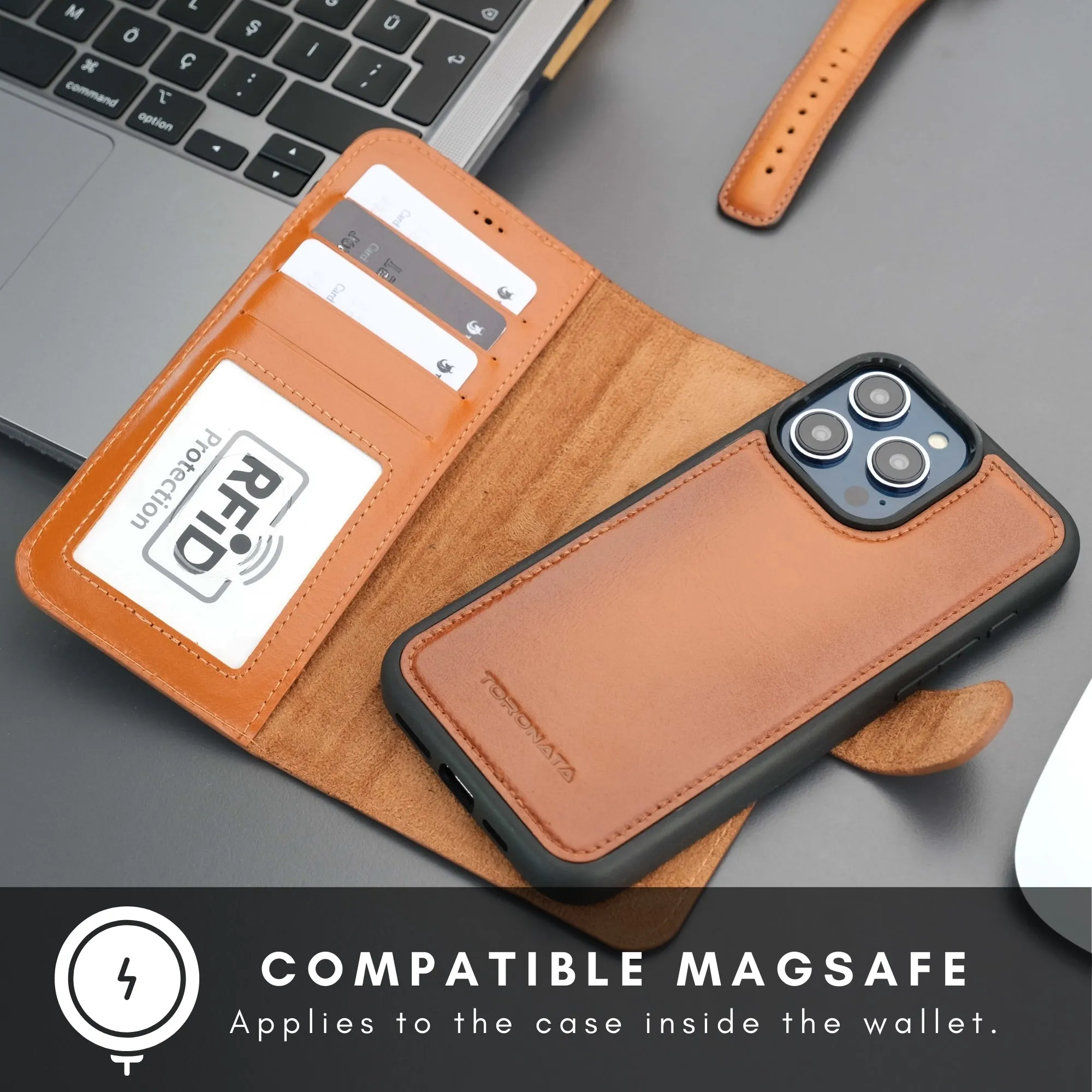 Casper iPhone 16 Plus Wallet Case Leather MagSafe