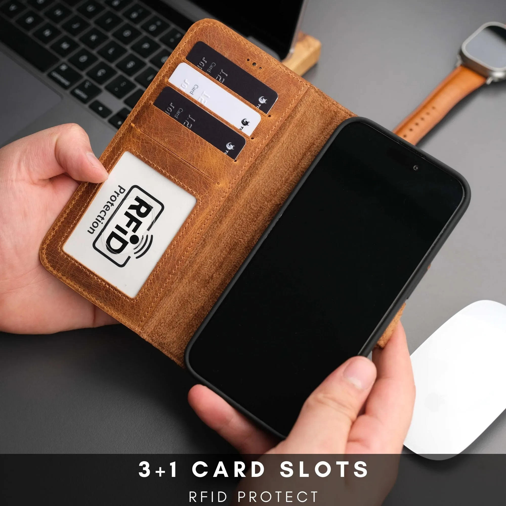 Casper iPhone 16 Plus Wallet Case Leather MagSafe