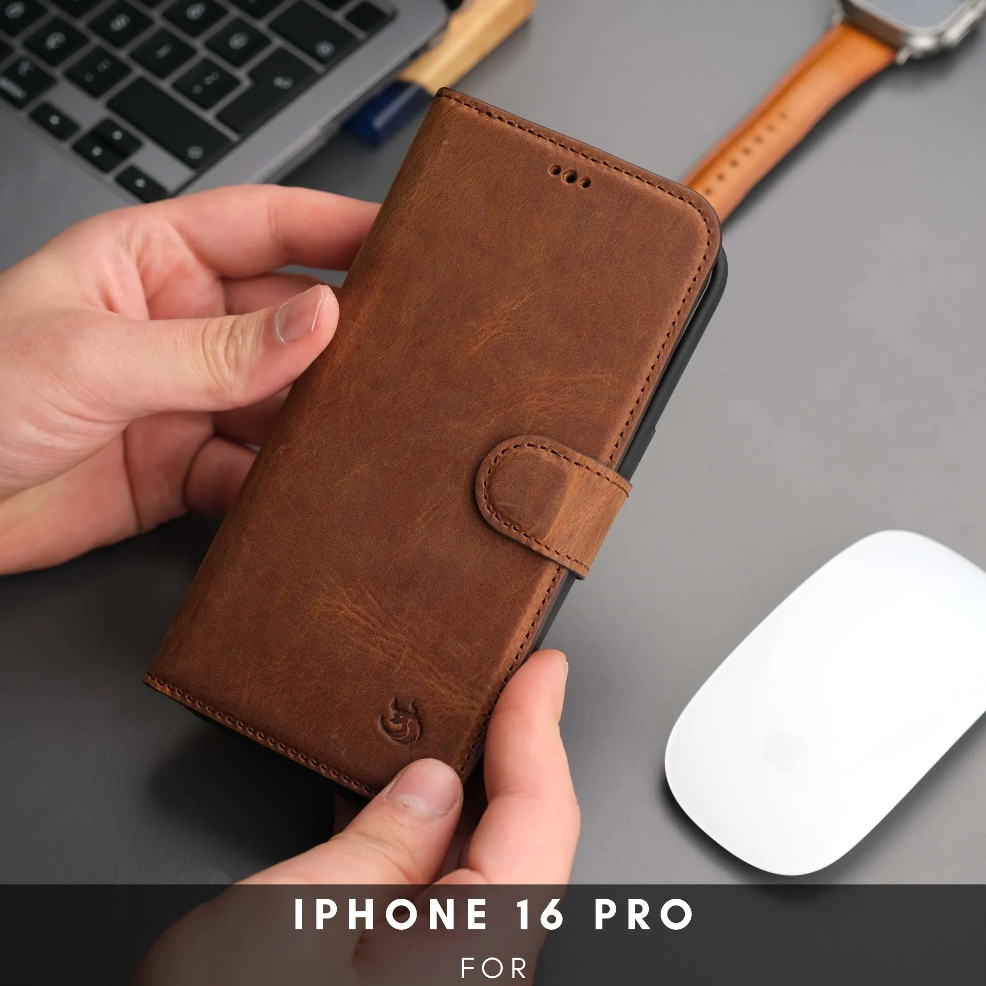 Casper iPhone 16 Plus Wallet Case Leather MagSafe